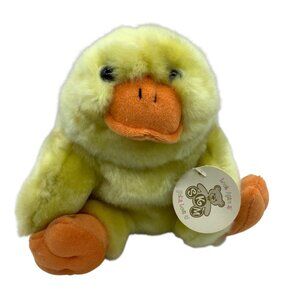 Vintage Yellow Duck Plush Toy SKM Enterprises Quacks Sound Stuffed Animal 8"